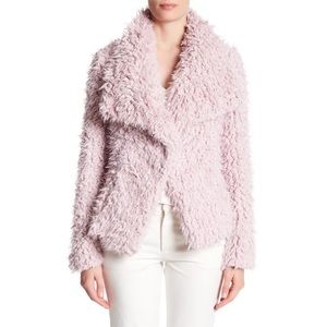 Betsey Johnson Pink Curly Faux Fur Jacket